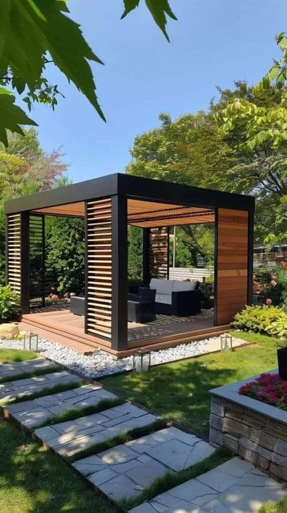 Custom gazebo and outdoor canopy structure installation